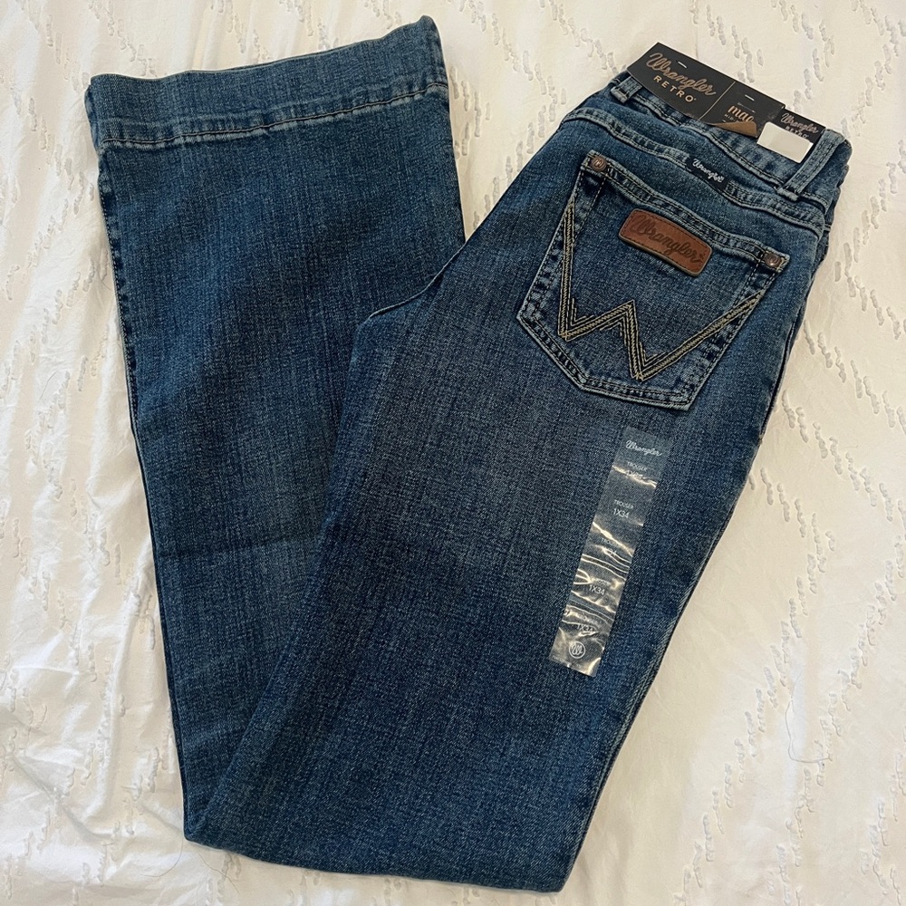Wrangler Blue Flare Wide Leg Jeans